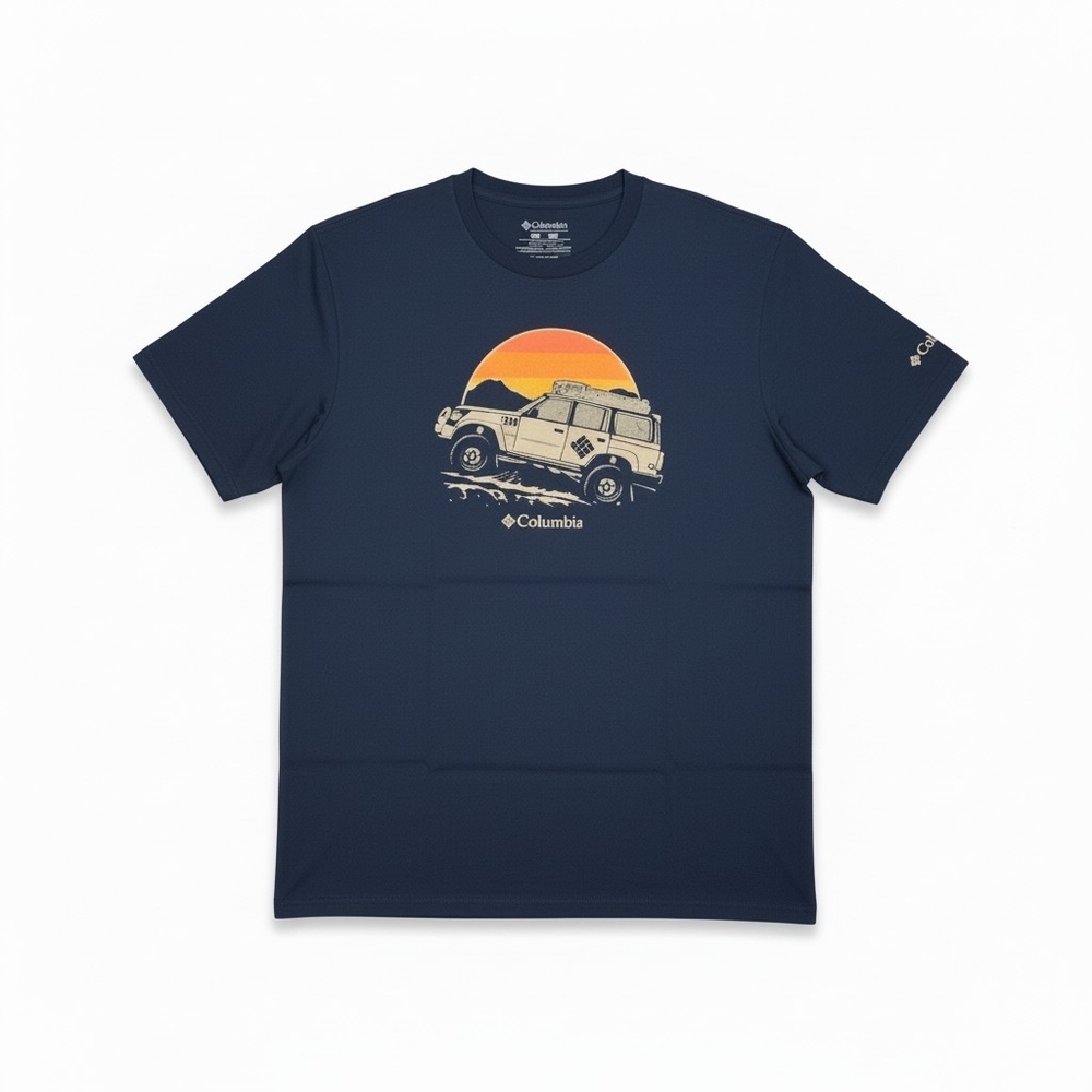 Columbia XL Navy Blue Graphic Tee
